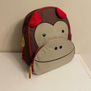Cute Monkey Backpack with Red Accents
